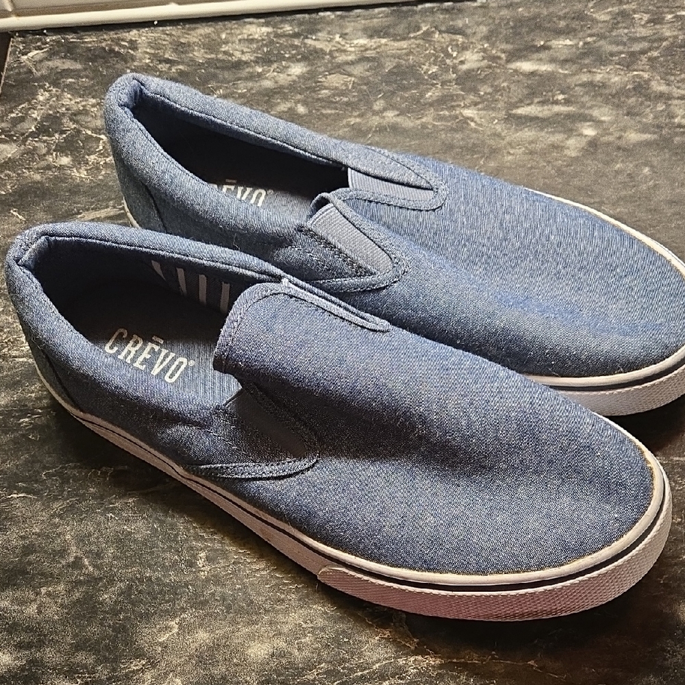 Crevo Men's Denim Blue Slip-On Loafers